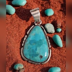 TURQUOISE PENDANT 925 STERLING SILVER